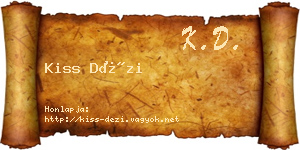 Kiss Dézi névjegykártya